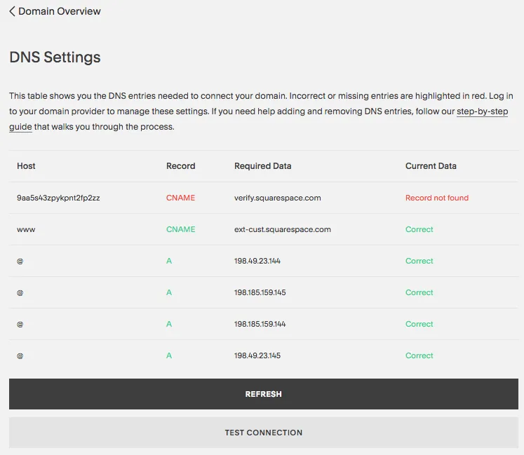 DNS nameserver configuration